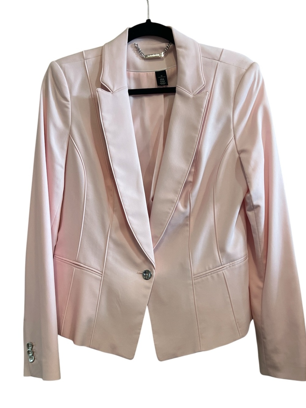 White House Black Market Light Pink Single-Button Blazer Size 12